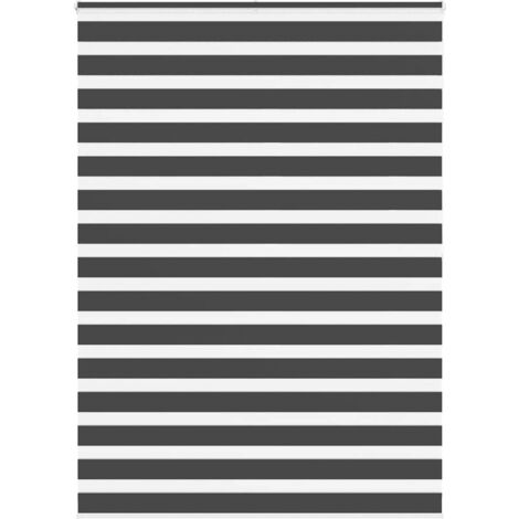 Estor cebra negro 160x200 cm tejido ancho 155,9 cm poliéster vidaXL