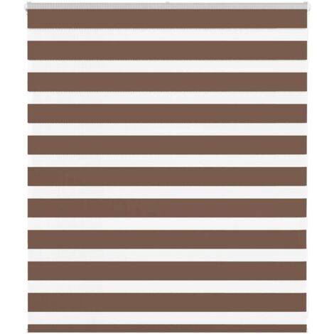 Estor cebra marrón 120x100 cm tejido ancho 115,9 cm poliéster vidaXL