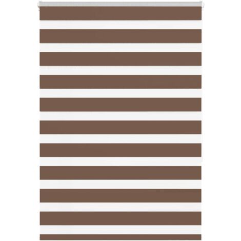 Estor cebra marrón 100x150 cm tejido ancho 95,9 cm poliéster vidaXL