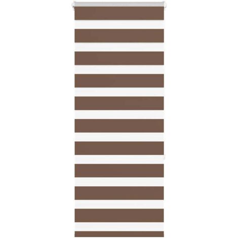 Estor cebra marrón 65x150 cm tejido ancho 60,9 cm poliéster vidaXL