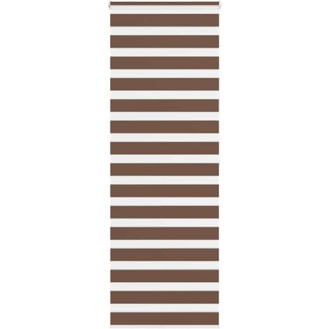 Estor cebra marrón 80x200 cm tejido ancho 75,9 cm poliéster vidaXL