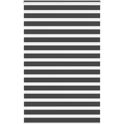 Estor cebra negro 145x200 cm tejido ancho 140,9 cm poliéster vidaXL