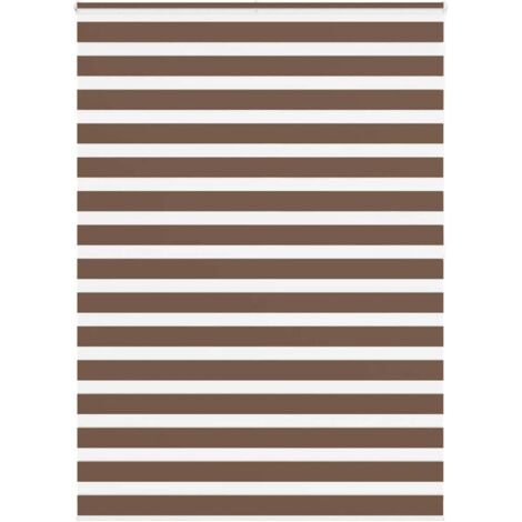 Estor cebra marrón 160x200 cm tejido ancho 155,9 cm poliéster vidaXL