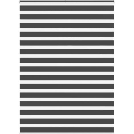 Estor cebra negro 155x200 cm tejido ancho 150,9 cm poliéster vidaXL