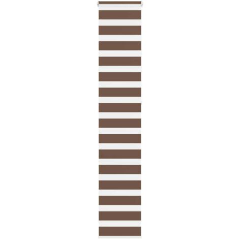 Estor cebra marrón 45x230 cm tejido ancho 40,9 cm poliéster vidaXL