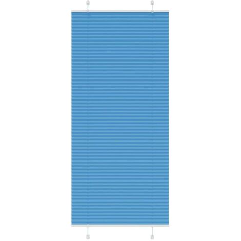 Estor Plisado azul 85x200 cm Tela Ancho 84,4 cm Poliéster vidaXL