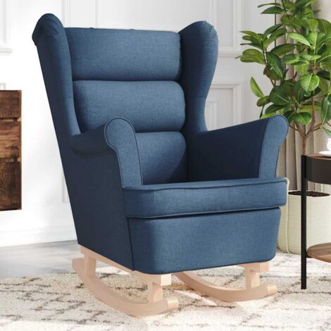 Silla mecedora de tela azul 74x90x102 cm vidaXL
