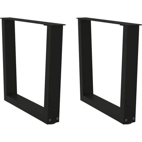 Patas para mesa de centro en forma de V (2 unidades), color negro, 60 x (42-43,3) cm, acero vidaXL (1/5)