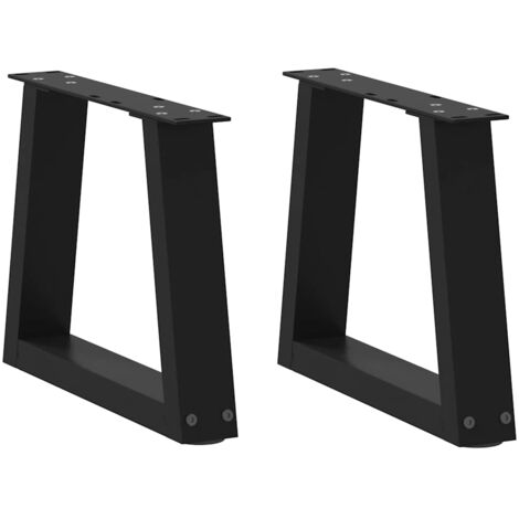 Patas para mesa de centro en forma de V (2 unidades), color negro, 30 x (30-31,3) cm, acero vidaXL