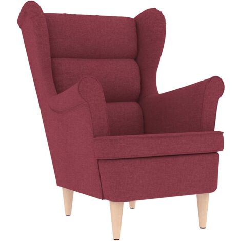 Sillón de tela rojo tinto 74x84x100 cm vidaXL (1/5)