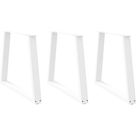 Patas para mesa de comedor en forma de V (3 unidades), color blanco, 70 x (72-73,3) cm, acero vidaXL (1/5)