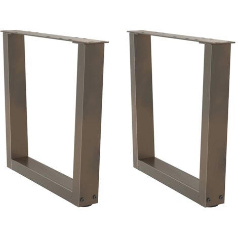 Patas para mesa de centro en forma de V (2 unidades, acero natural, 60 x 42-43,3 cm) vidaXL