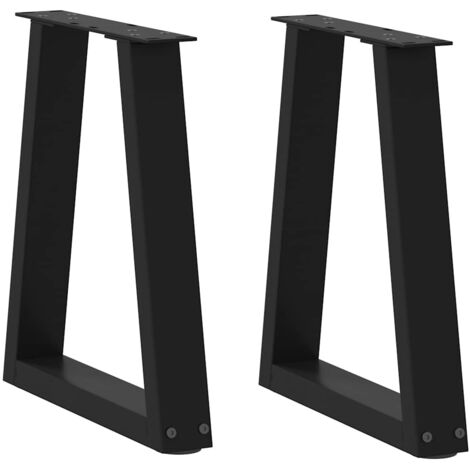 Patas para mesa de centro en forma de V (2 unidades), color negro, 38 x (42-43,3) cm, acero vidaXL (1/5)