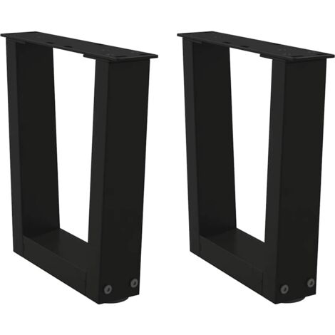 Patas para mesa de centro en forma de V (2 unidades), color negro, 30 x (30-31,3) cm, acero vidaXL