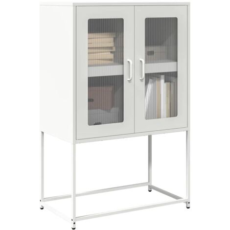 Aparador de acero blanco 68x39x107 cm vidaXL (1/5)