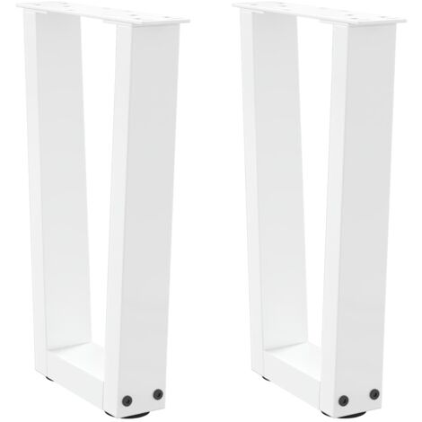 Patas para mesa de centro en forma de V (2 unidades), color blanco, 28 x (42-43,3) cm, acero vidaXL