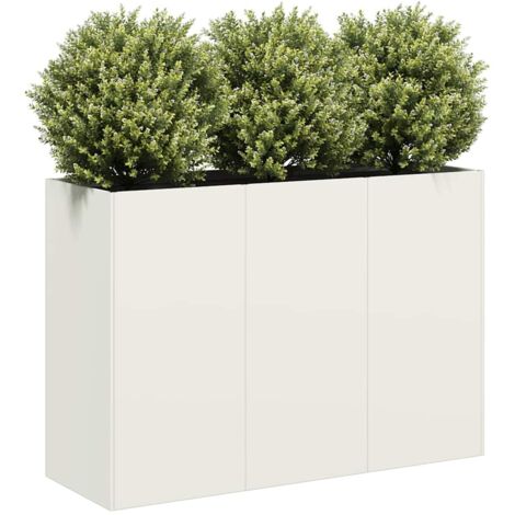 Jardinera de acero laminado en frío blanco 120x40x80 cm vidaXL