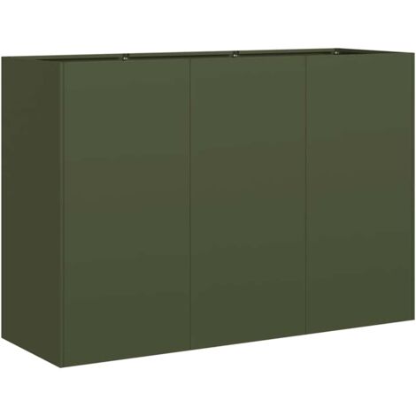 Jardinera de acero laminado en frío verde oliva 120x40x80 cm vidaXL