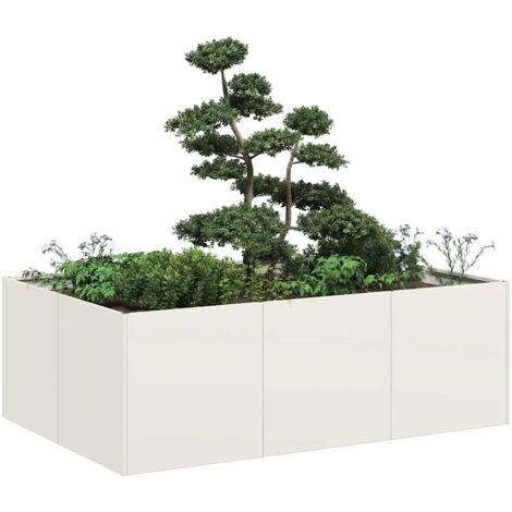 Jardinera acero blanco 120x80x40 cm vidaXL