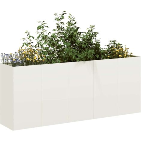 Jardinera de acero laminado en frío blanco 200x40x80 cm vidaXL (1/5)