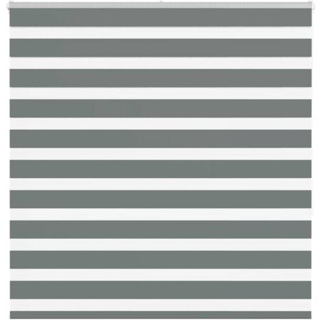 Estor cebra gris oscuro tejido ancho 140,9 cm poliéster vidaXL
