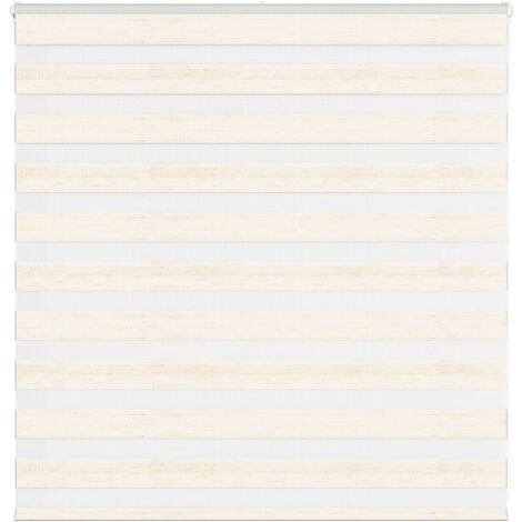 Estor cebra beige mármol tejido ancho 135,9 cm poliéster vidaXL