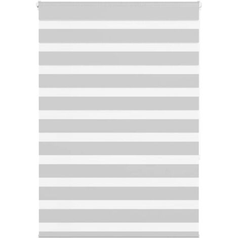Estor cebra gris claro 110x150cm tejido ancho 105,9cm poliéster vidaXL