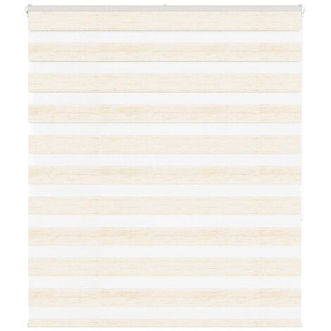 Estor cebra beige mármol tejido ancho 125,9 cm poliéster vidaXL