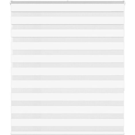 Estor cebra blanco 120x150 cm tejido ancho 115,9 cm poliéster vidaXL