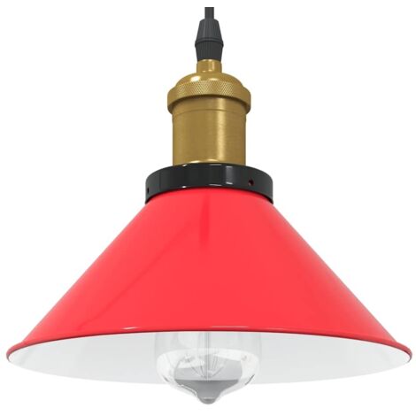 Lámpara colgante regulable en altura E27 rojo brillante Ø 22cm vidaXL (1/5)