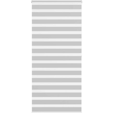 Estor cebra gris claro 95x200cm tejido ancho 90,9 cm poliéster vidaXL