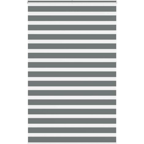 Estor cebra gris oscuro tejido ancho 140,9 cm poliéster vidaXL