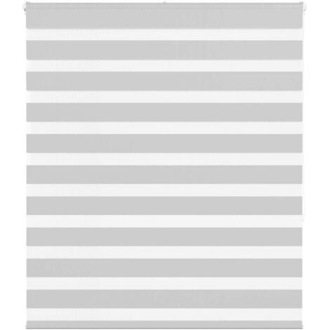 Estor cebra gris claro 125x150cm tejido ancho 120,9cm poliéster vidaXL
