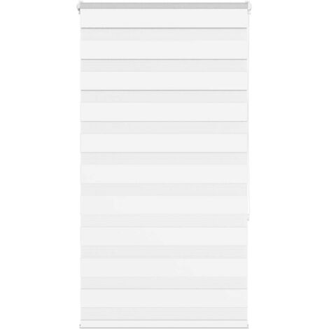 Estor cebra blanco 80x150 cm tejido ancho 75,9 cm poliéster vidaXL