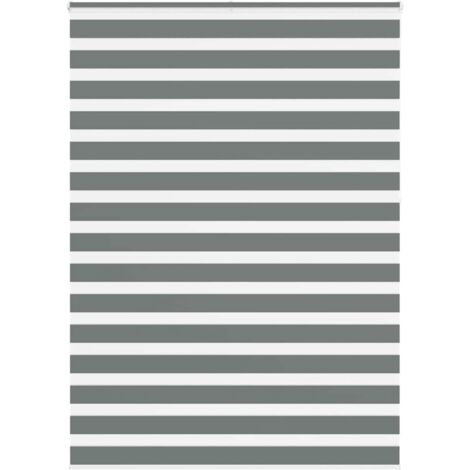 Estor cebra gris oscuro tejido ancho 155,9 cm poliéster vidaXL