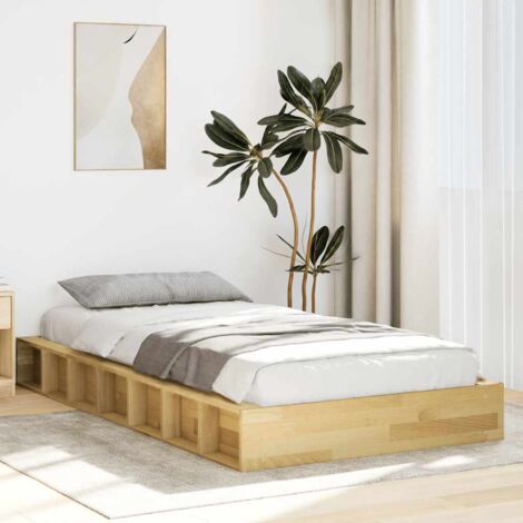 Estructura de cama sin colchón 90x190 cm madera maciza roble vidaXL (1/5)