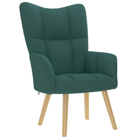 Sillón de relax de tela verde oscuro vidaXL