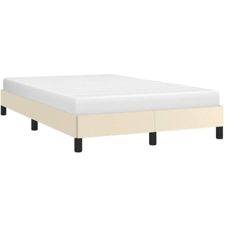Estructura de cama sin colchón cuero sintético crema 120x190 cm vidaXL (1/5)