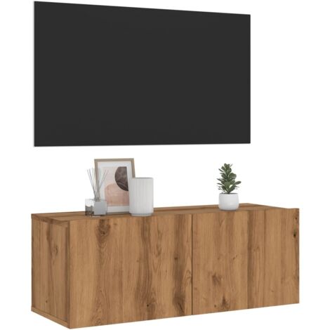 Mueble TV de pared madera ingeniería roble artisan 80x30x30 cm vidaXL