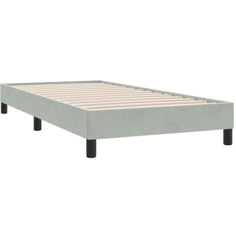 Cama box spring sin colchón terciopelo gris claro 100x210 cm vidaXL