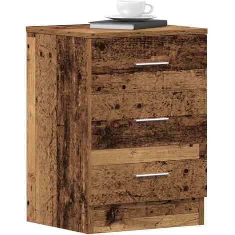 Mesita de noche madera contrachapada madera vieja 38x35x55 cm vidaXL