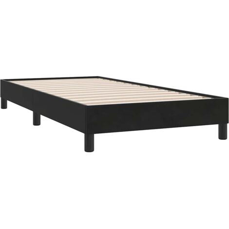 Cama box spring sin colchón cuero sintético negro 80x210 cm vidaXL