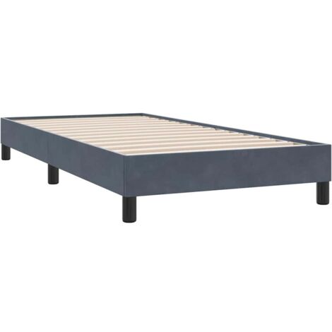 Cama box spring sin colchón terciopelo gris oscuro 90x210 cm vidaXL