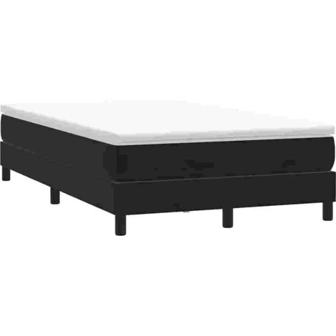 Cama box spring sin colchón cuero sintético negro 120x210 cm vidaXL