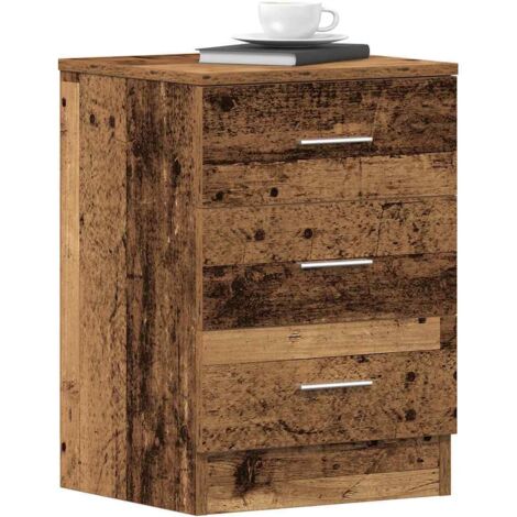Mesitas noche 2uds madera contrachapada madera vieja 38x35x55cm vidaXL