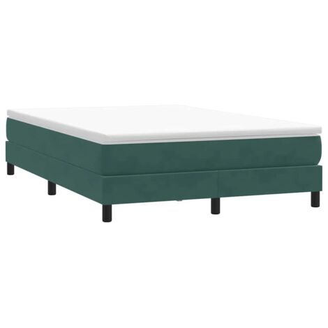Cama box spring sin colchón terciopelo verde oscuro 140x210 cm vidaXL
