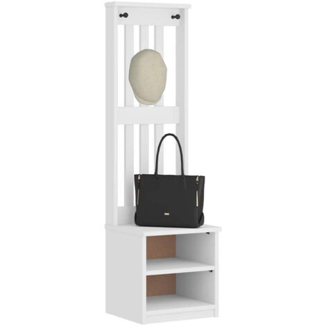 Perchero de entrada SANDNES madera pino blanco 45x40x159,5 cm vidaXL