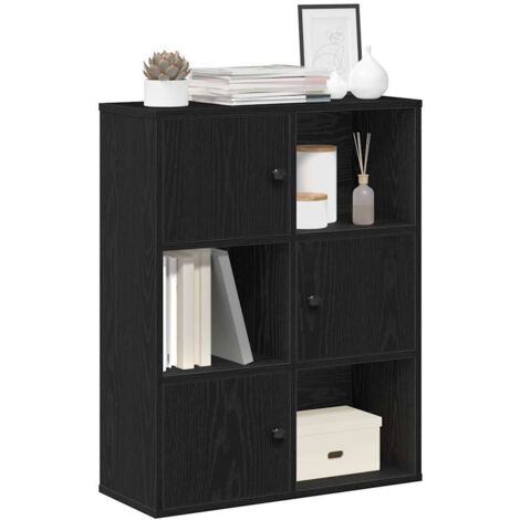 Librería de madera contrachapada roble negro 60x24x76,5 cm vidaXL (1/5)