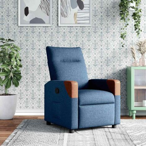 Sillón reclinable de tela azul vidaXL (1/5)