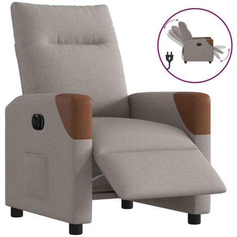 Sillón reclinable eléctrico tela gris taupé vidaXL